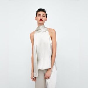 Zara Satin Effect Halter Top